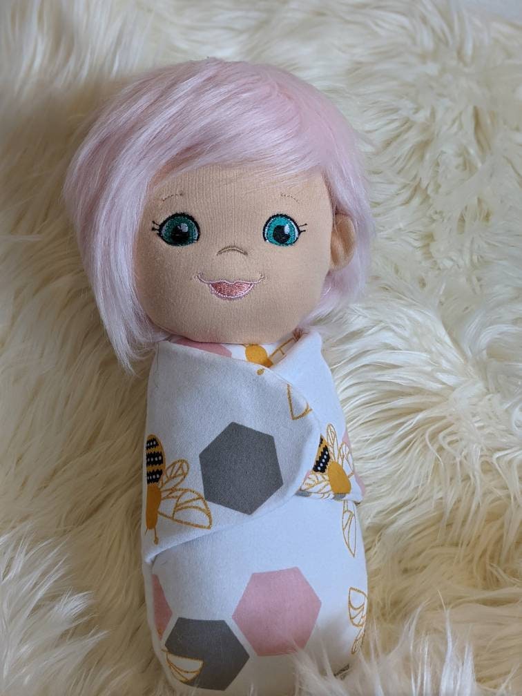 14" Bee Handmade, plush baby doll great for toddlers
