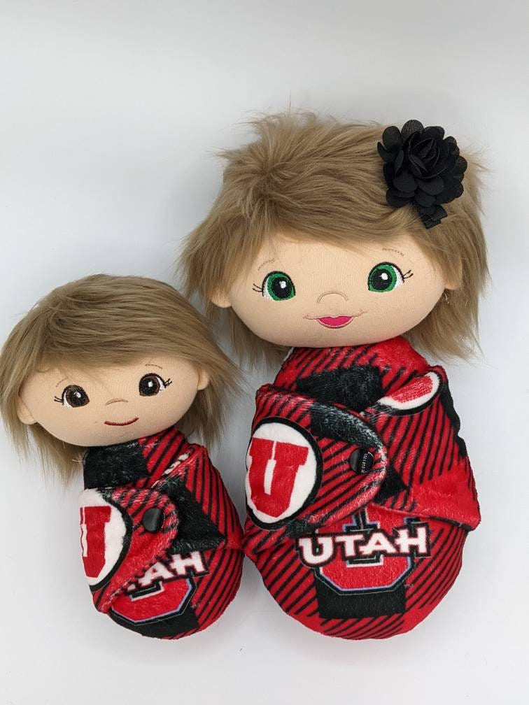 14" doll, toddler gift, soft doll. Ready to ship. UofU minky