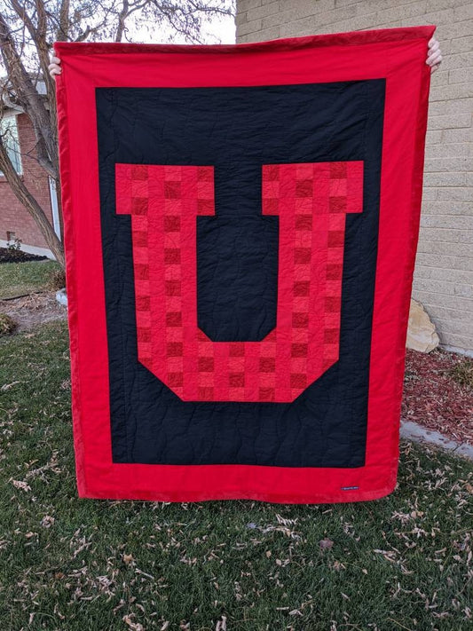 Licensed University of Utah Block U quilt