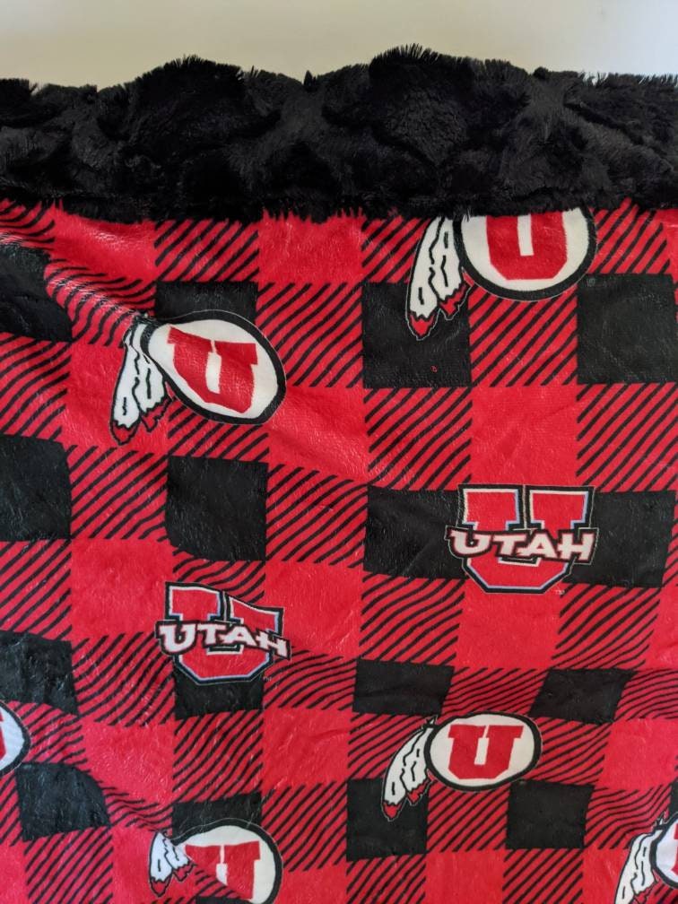 Crib size 30"x 36" minky University of Utah blanket (other sizes available)