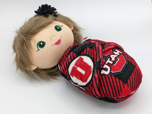 14" doll, toddler gift, soft doll. Ready to ship. UofU minky